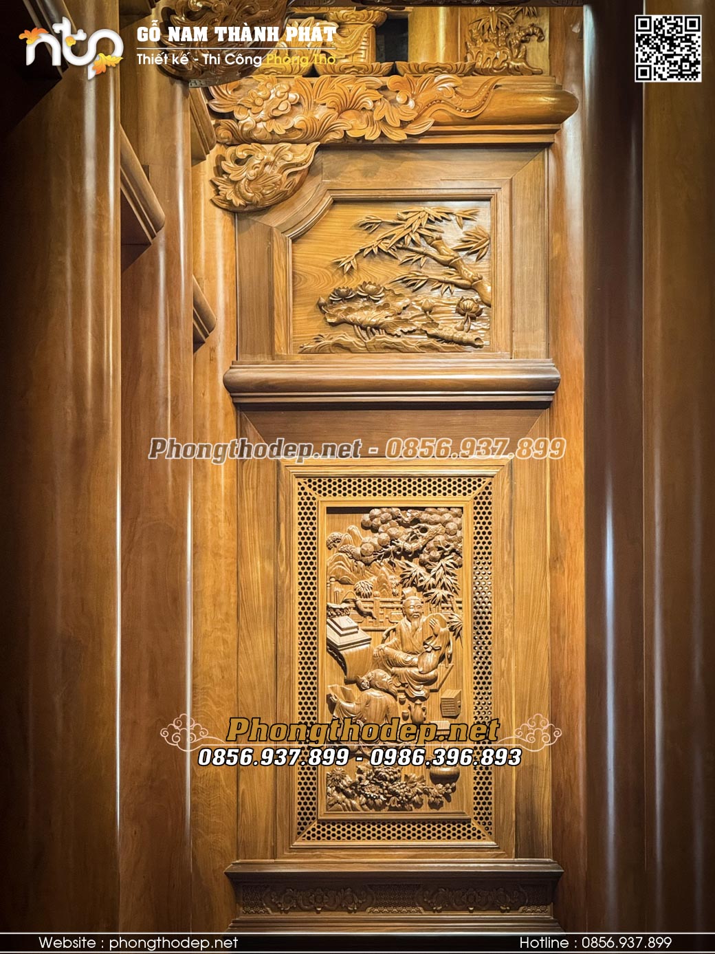 Nghệ thuật chạm khắc trong nhà gỗ cổ truyền 5 gian thông nhau